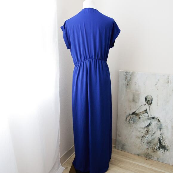 ALYA Blue hotsquash Blue maxi dress size M - Picture 2 of 5